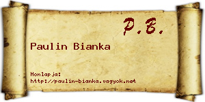 Paulin Bianka névjegykártya